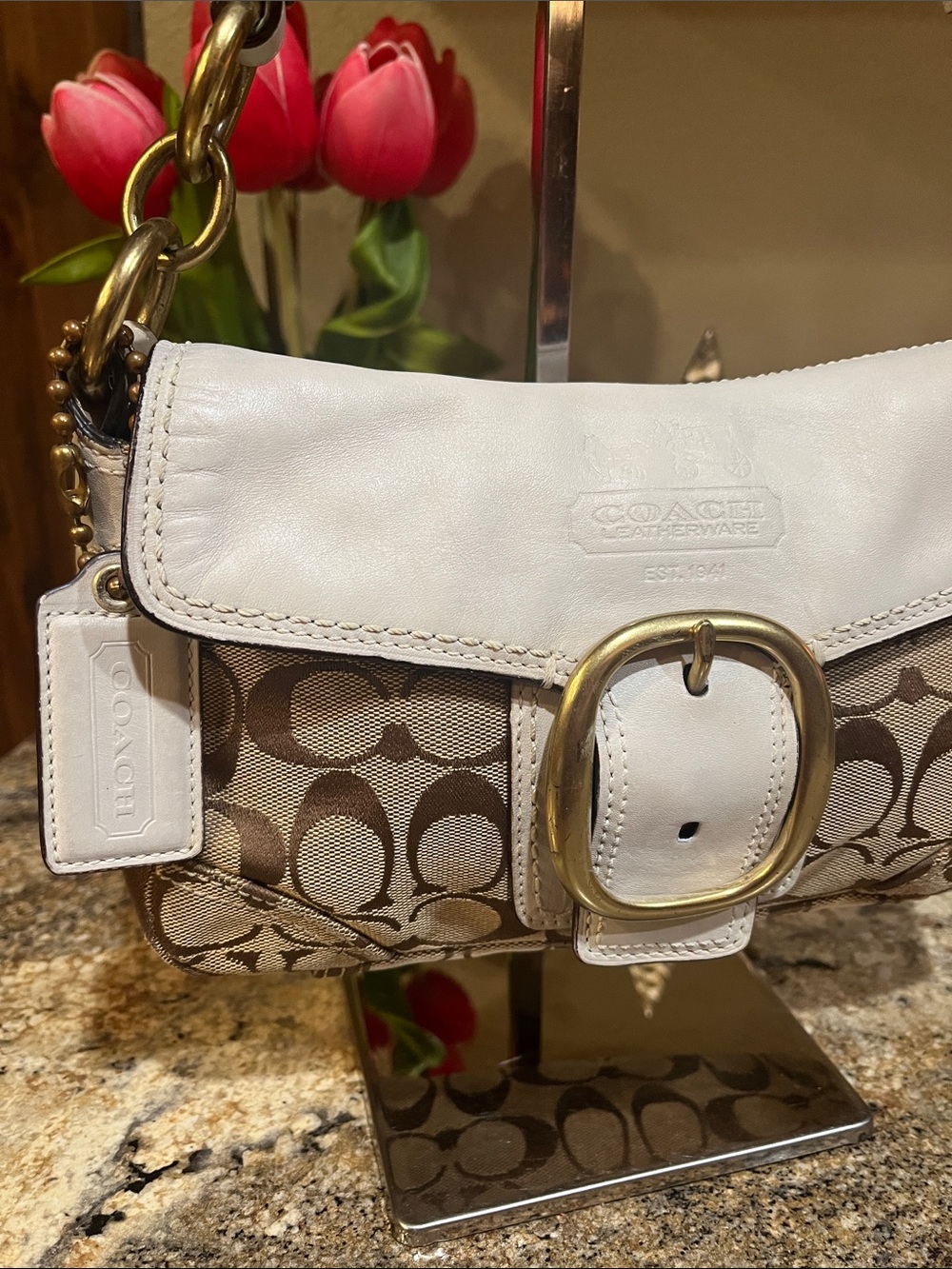 Coach Soho Bleeker Signature Canvas Leather Shoulder Bag - Picture 3 of 15